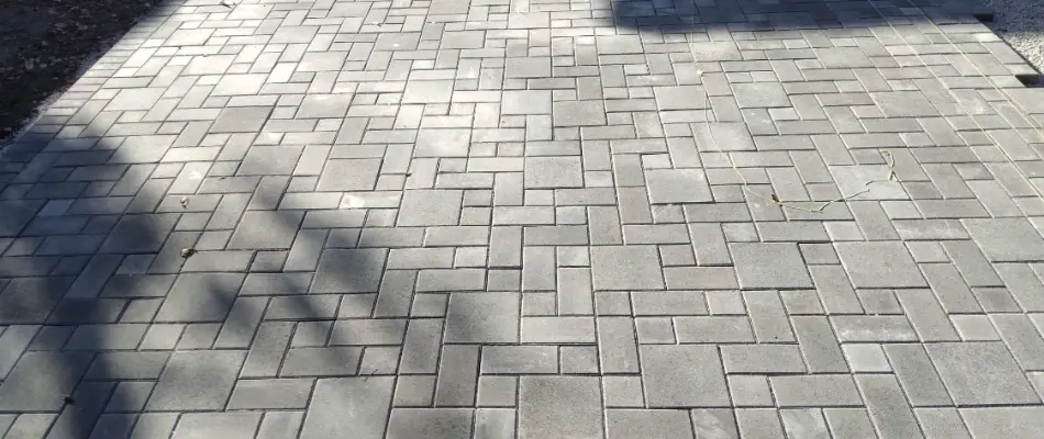 Patio built from concrete pavers in Louisville, KY.