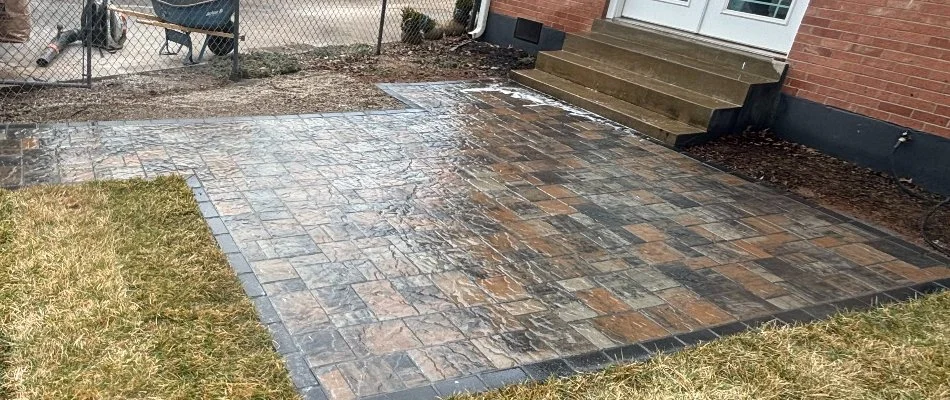 New patio on a backyard in Clarksville, IN.