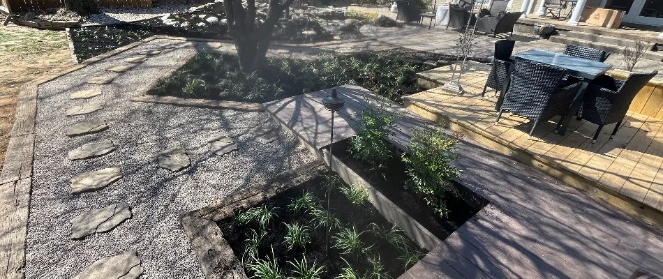 Outdoor space in Saint Regis Park, KY, with patio, walkway, and landscaping.