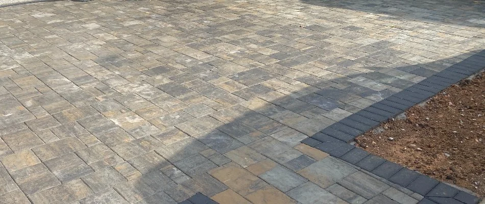 Patio in Louisville, KY, made from natural stone.
