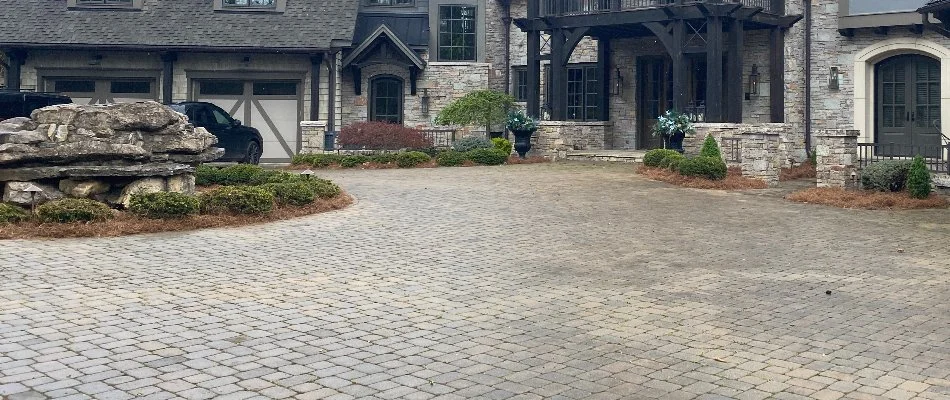 Paver driveway on a residential property in Louisville, KY.