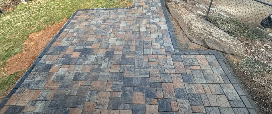Paver patio in an outdoor space in Worthington Hills, KY.