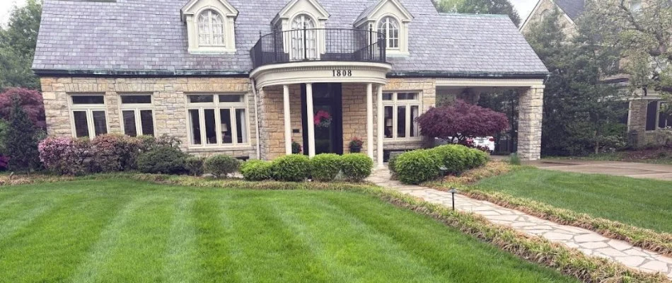 Front yard with nice landscaping in Lyndon, KY.
