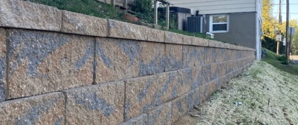Retaining wall on a property in Jeffersontown, KY.