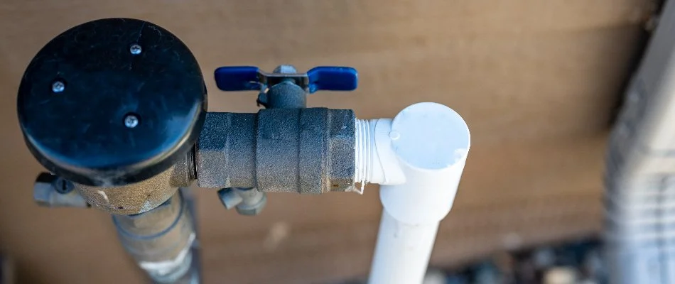 Irrigation system on the side of a home in Louisville, KY.