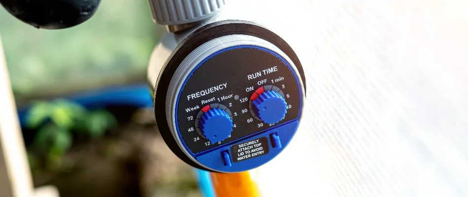 Timer of an irrigation system in Louisville, KY.