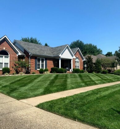 Residential lawn maintained by Turf Tenders
